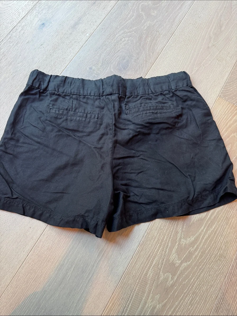 Women's Pull-On Drawstring Shorts - Black & Blue/Gray - Picture 3 of 6